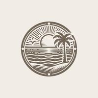 Vintage of Beach Logo Design vector