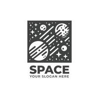 Monochrome space shuttle Logo Design vector