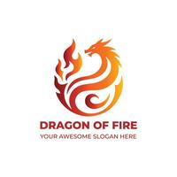 Awesome of Fire Dragon Logo vector