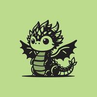 Cute Baby Dragon Illustration Design vector