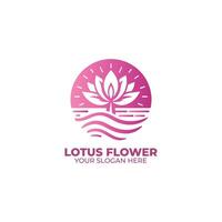 el loto flor logo diseño vector