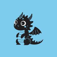 Cute Baby Dragon Illustration Design vector