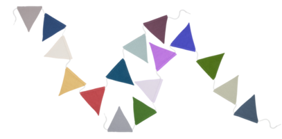 Party triangular cloth flag cut out isolated transparent background png