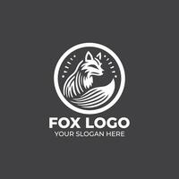 Retro and Vintage Fox Logo Design vector