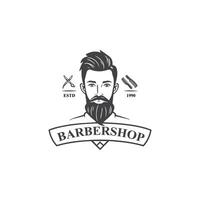 Retro Barbershop logo design vector