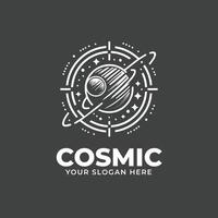 Monochrome space shuttle Logo Design vector