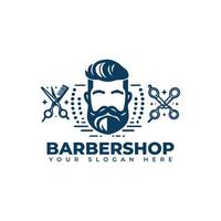 retro barbería logo diseño vector