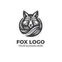 Retro and Vintage Fox Logo Design vector