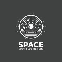 Monochrome space shuttle Logo Design vector