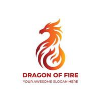 Awesome of Fire Dragon Logo vector