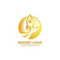 Awesome Rocket Launcher Logo Design vector