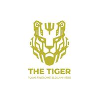 futurista Tigre robot logo diseño vector