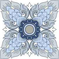 ilustración real índigo azul porcelana tailandés flor tradicional png