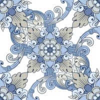 illustration Royal indigo bleu porcelaine thaïlandais fleur traditionnel png