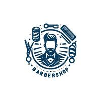 retro barbería logo diseño vector