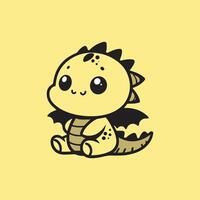 Cute Baby Dragon Illustration Design vector