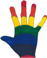 ul hand.LGBTQ Pride concept. Realistic colorful style. Acrylic color backdrop hand drawn painting on paper. Idea for interior design, tattoo print, motif, App, flag etc png