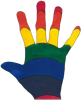 ul hand.lgbtq trots concept. realistisch kleurrijk stijl. acryl kleur backdrop hand- getrokken schilderij Aan papier. idee voor interieur ontwerp, tatoeëren afdrukken, motief, app, vlag enz png