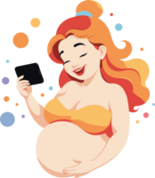 Lycklig gravid kvinna med stor mage leende, mor ClipArt för stadier av graviditet, mor, födelse planen, framställning för födelse, liv, familj, sjukvård, påfrestning lättnad, foster- utveckling, klinik logotyp png