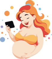 contento incinta donna con grande pancia sorridente, madre clipart per stadi di gravidanza, madre, nascita Piano, preparazione per nascita, vita, famiglia, assistenza sanitaria, fatica sollievo, fetale sviluppo, clinica logo png