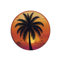 Set of retro sunsets in the style of the 80s and 90s. png