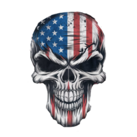 amerikan flagga och skalle. skalle design png