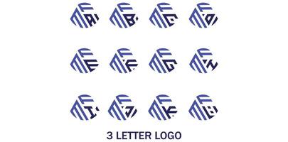 Creative 3 letter logo design FMA,FMB,FMC,FMD,FME,FMF,FMG,FMH,FMI,FMJ,FMK,FML, vector