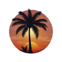 Set of retro sunsets in the style of the 80s and 90s. png