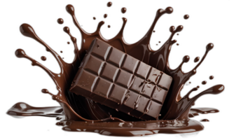 Sombrio chocolate respingo isolado com recorte caminho png