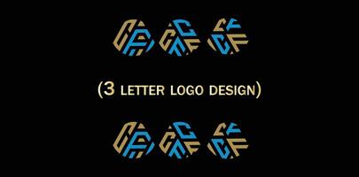 creativo cf letra logo diseño vector