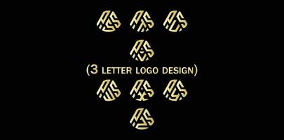 Creative 3 letter logo design PSS,PST,PSU,PSV,PSW,PSX,PSY,PSZ, vector