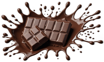 mörk choklad stänk isolerat med klippning väg png