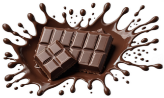 Sombrio chocolate respingo isolado com recorte caminho png