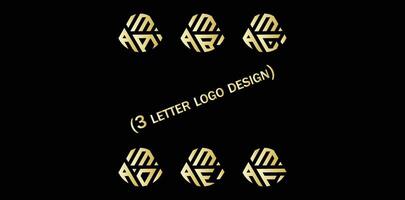 Creative 3 letter logo design AMA,AMB,AMC,AMD,AME,AMF, vector
