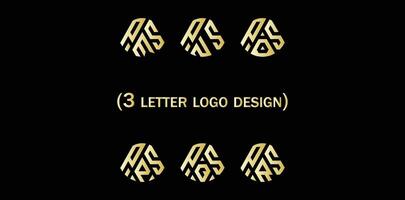 creativo 3 letra logo diseño psm,psn,pso,psp,psq,psr, vector