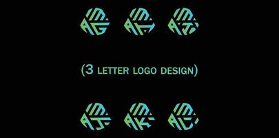 Creative 3 letter logo design,AMG,AMH,AMI,AMJ,AMK,AML, vector