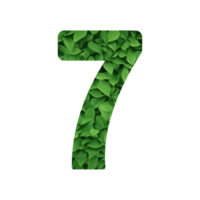 Leaf motif numbers with transparent background png