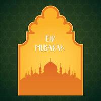 Eid Mubarak Design Background is a beautiful illustration that can be used for creating greeting cards, posters, and banners to celebrate the occasion. vector