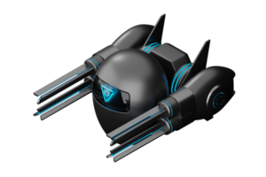 AI drone with wireless beam cannon png