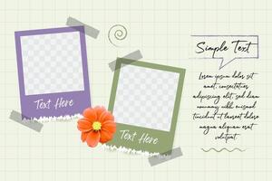 Moodboard of photos collage frame mockup background template vector