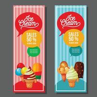 promotional ice cream vertical banner vector