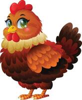 rooster chicken cartoon characters vector