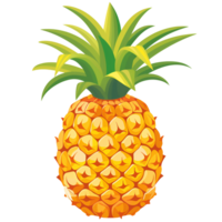 Cartoon Pineapple Logo Illustration No Background Perfect for Print on Demand png