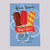 ice cream poster template flat style vector