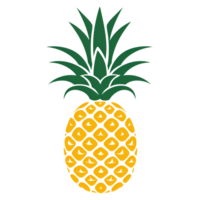 Cartoon Pineapple Logo Illustration No Background Perfect for Print on Demand png