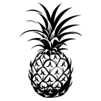 Cartoon Pineapple Logo Illustration No Background Perfect for Print on Demand png