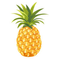 Cartoon Pineapple Logo Illustration No Background Perfect for Print on Demand png