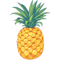 Cartoon Pineapple Logo Illustration No Background Perfect for Print on Demand png