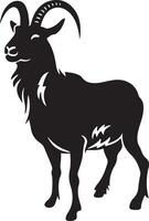 Flat design goat silhouette vector