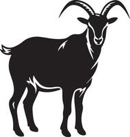 Flat design goat silhouette vector